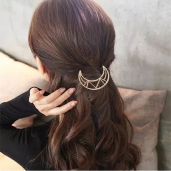 Golden Moon Geometric Barrette - Picture 2 of 2